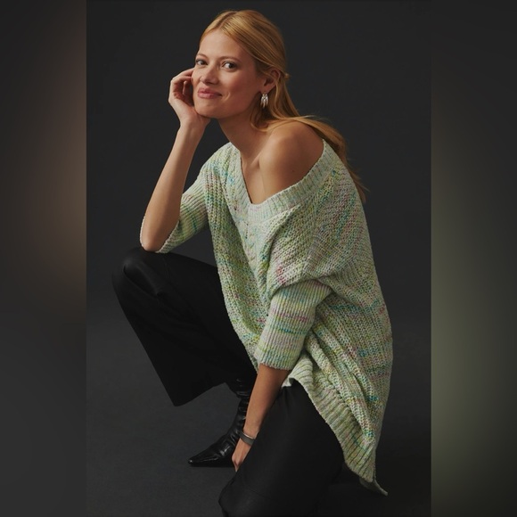 PILCRO Oversized Cable-Knit Sweater Top Chunky Sz XL Tunic Anthropologie Boho - Picture 3 of 11